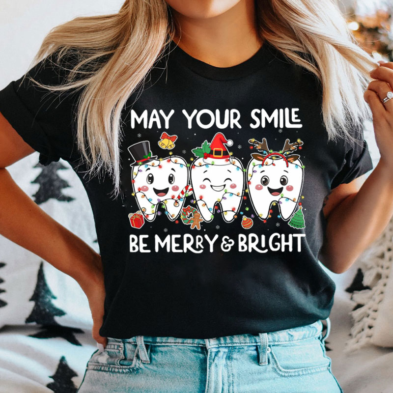 May Your Smile Be Merry And Bright Ho Ho Ho Nurse T-shirt