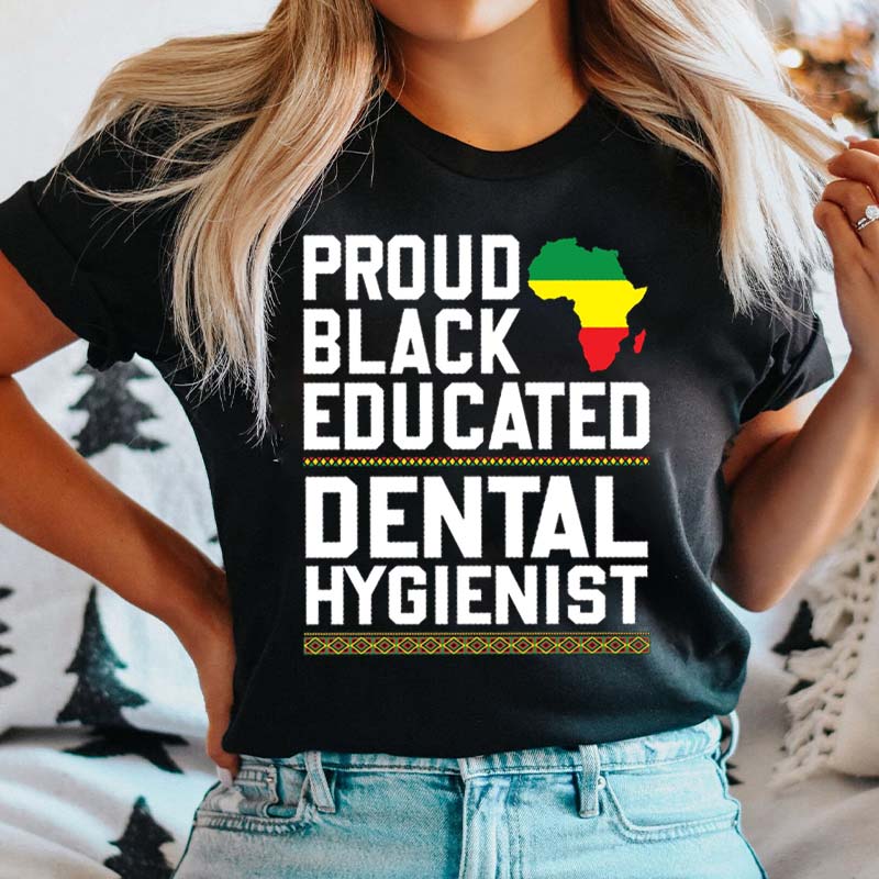 Personalized Proud Black Educated Nurse T-Shirt