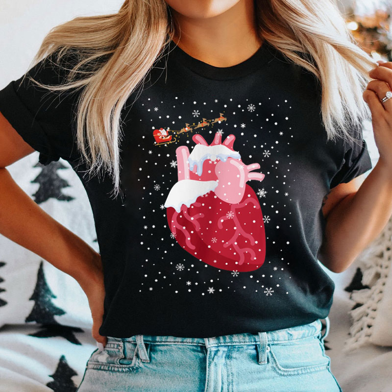 Snow Christmas And Cardiac Nurse T-shirt