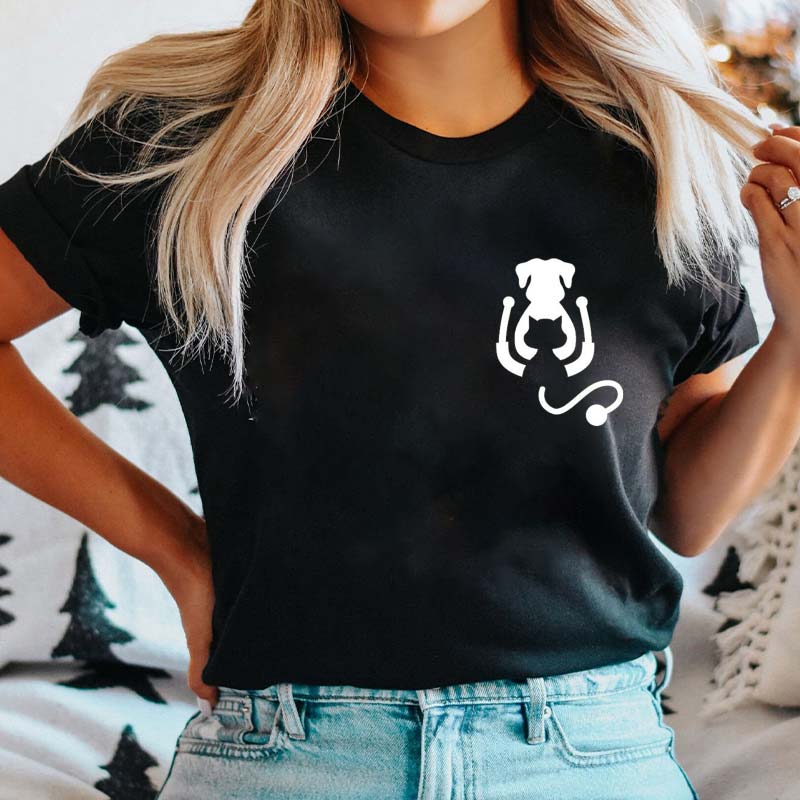 Pocket Stethoscope  Veterinarian Nurse T-Shirt