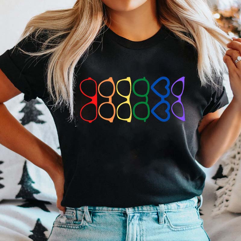 Rainbow Eyeglasses Nurse T-Shirt