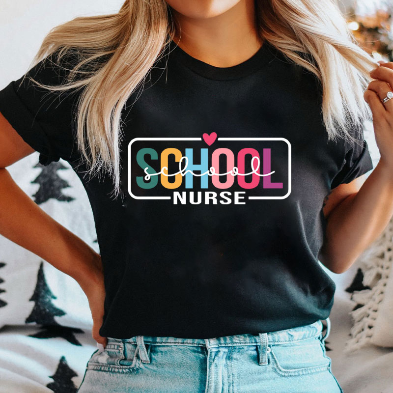 School Nurse Heart Nurse T-Shirt