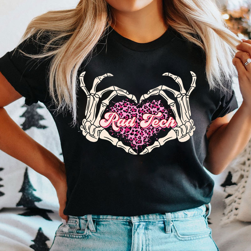 Radiology Tech Love Heart Nurse T-shirt
