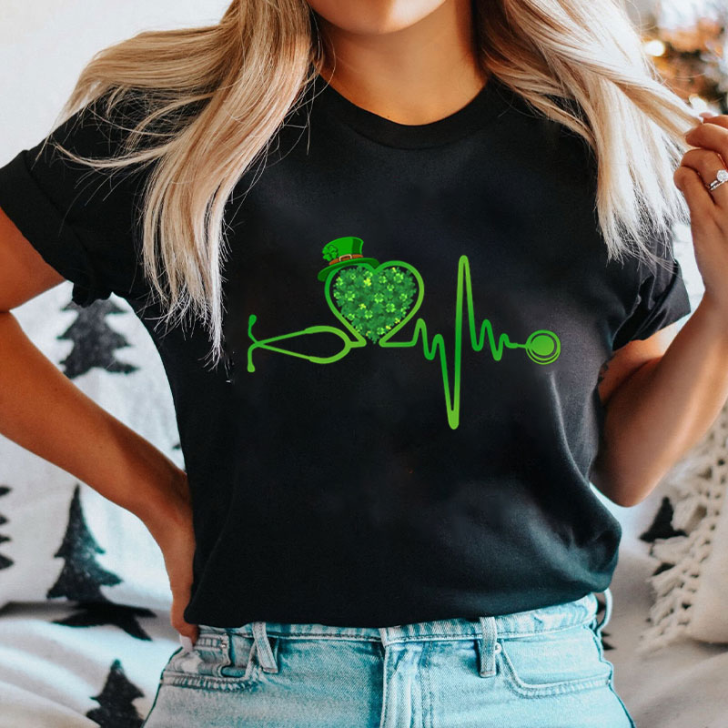 Heartbeat Clover Nurse T-Shirt