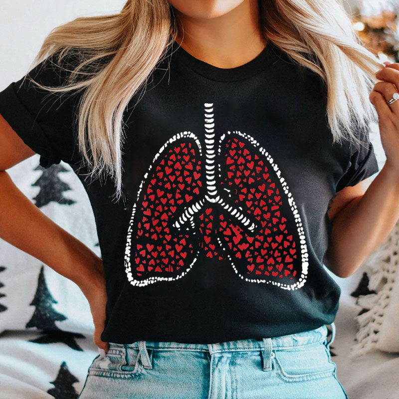 Lungs Heart Human Anatomy Nurse T-shirt