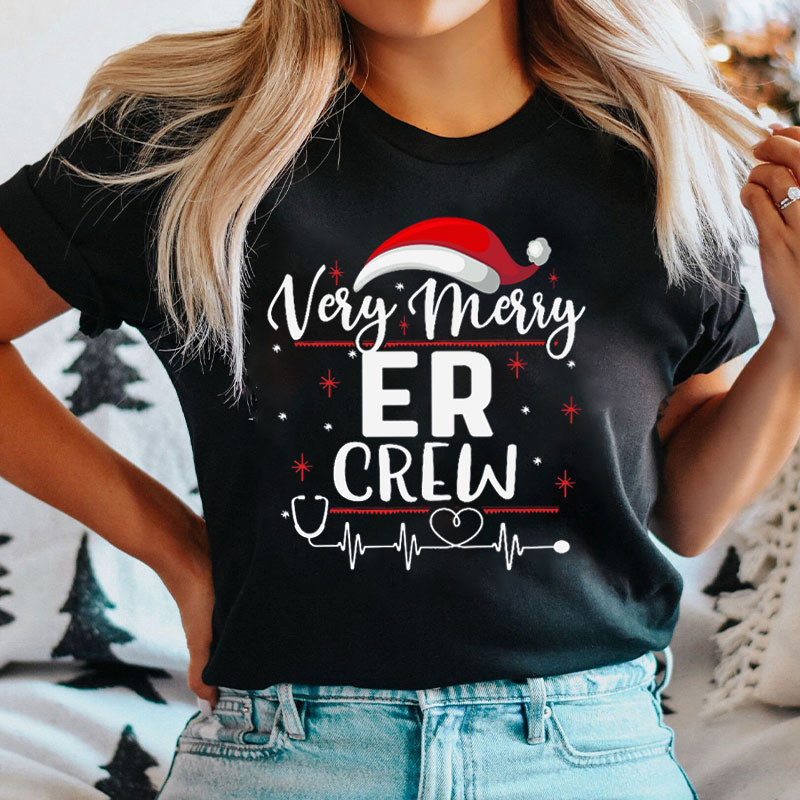 Personalized Very Merry Crew Nurse T-Shirt