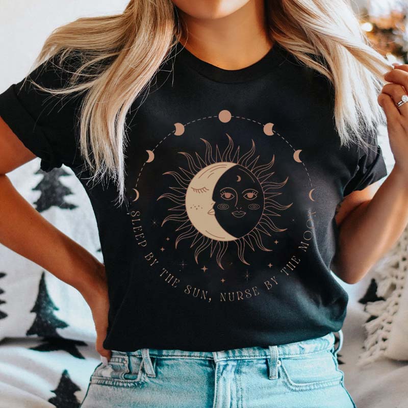 Sleep By The Sun Nurse By The Moon Nurse T-Shirt