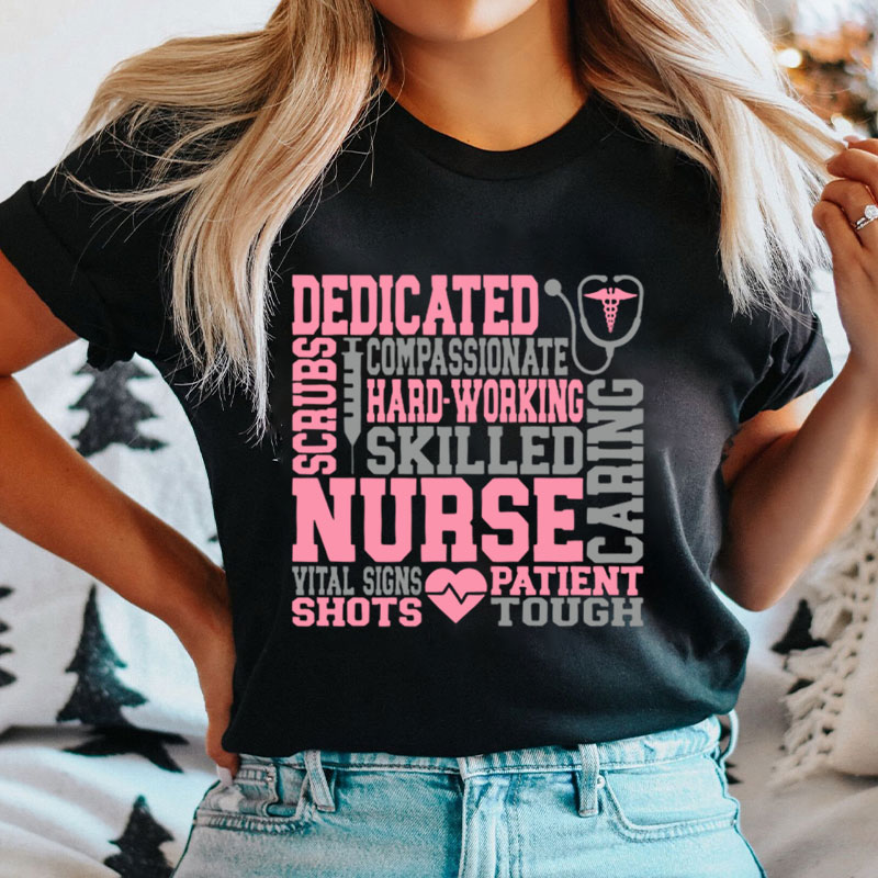 Word Art Nursing School Nurse T-Shirt