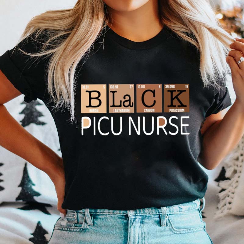 Personalized Black Nurse Power Nurse T-Shirt