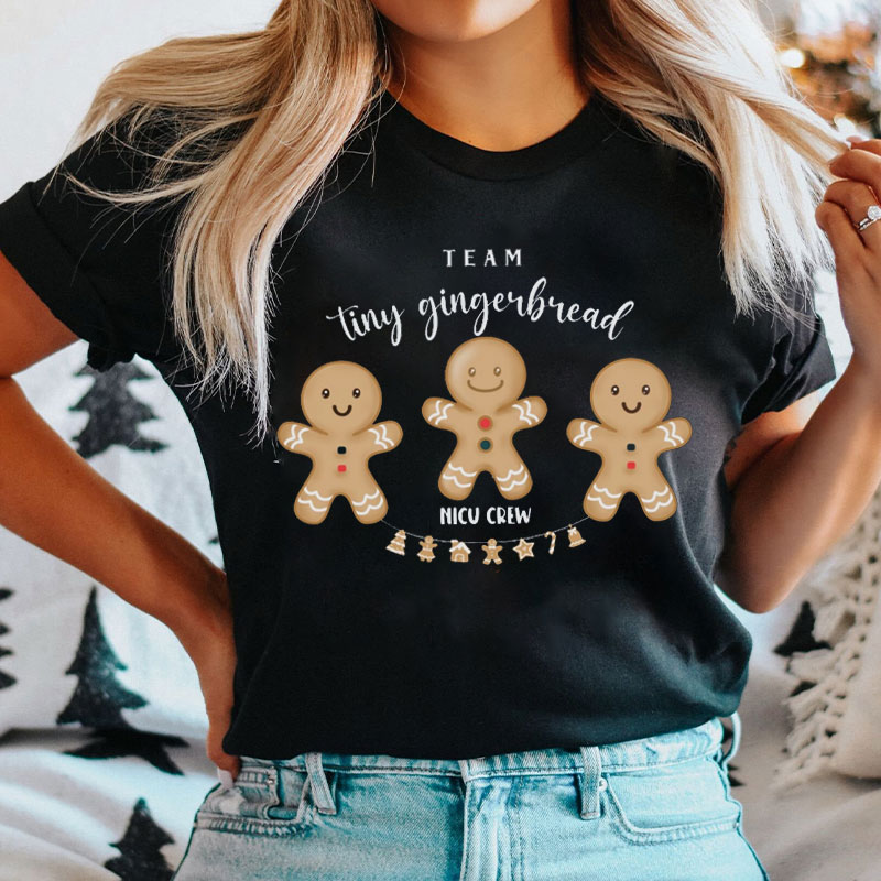 Personalized Team Tiny Gingerbread Nurse T-Shirt