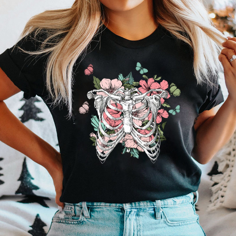 Flower Ribs Anatomy Teacher T-Shirt