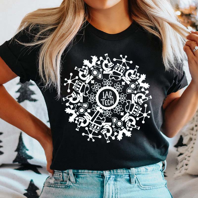Lab Tech Mandala Nurse T-Shirt