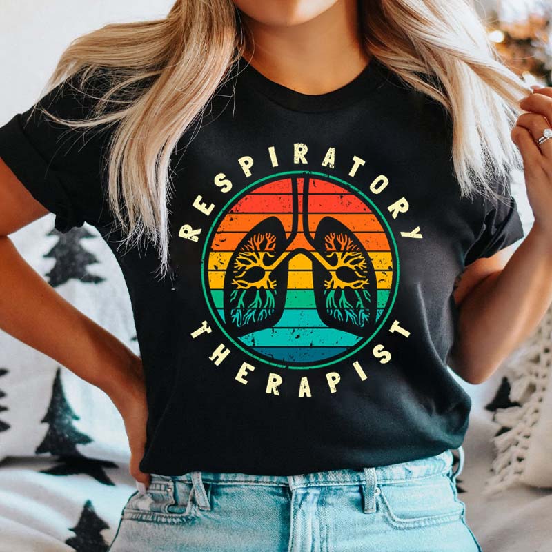 Retro Style Anatomical Lung Nurse T-Shirt