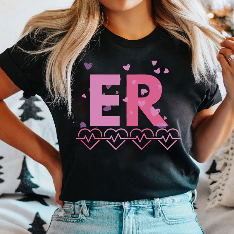Personalized Department Heart And Heartbeat Nurse T-shirt