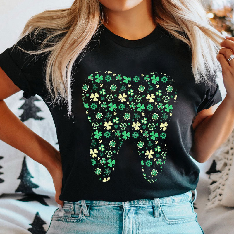 Saint Patrick's Day Big Teeth Dental Nurse T-Shirt