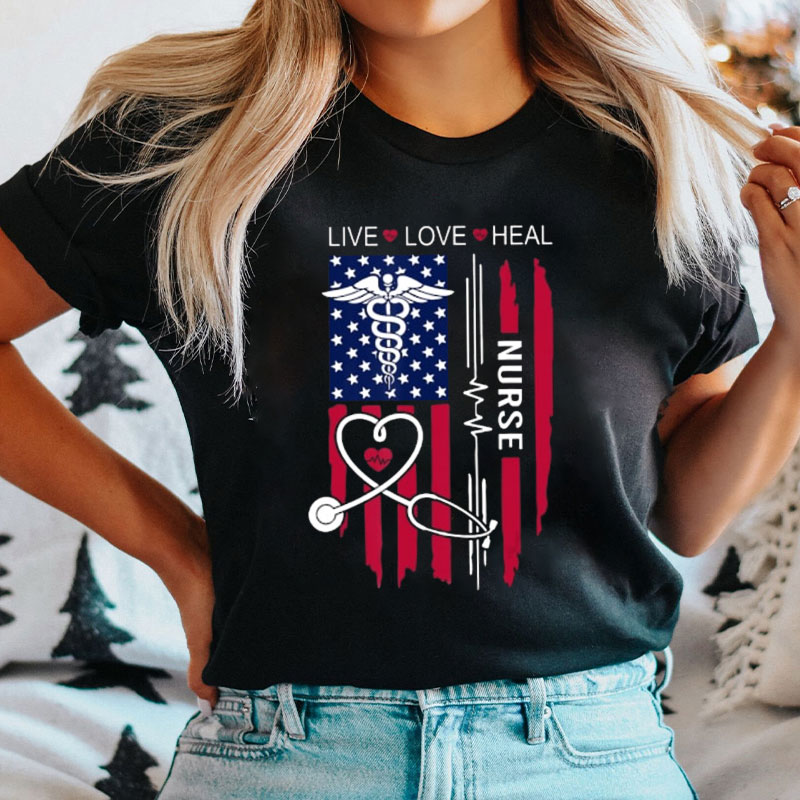 Live Love Heal Nurse T-Shirt