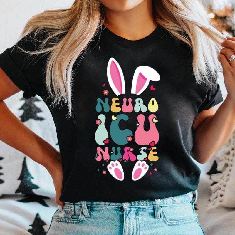 Neuro ICU Easter Squad Nurse T-Shirt