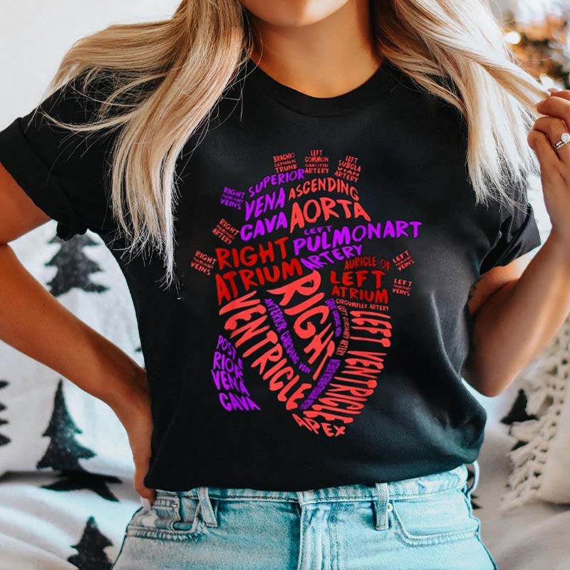 Anatomical Human Heart Nurse T-Shirt