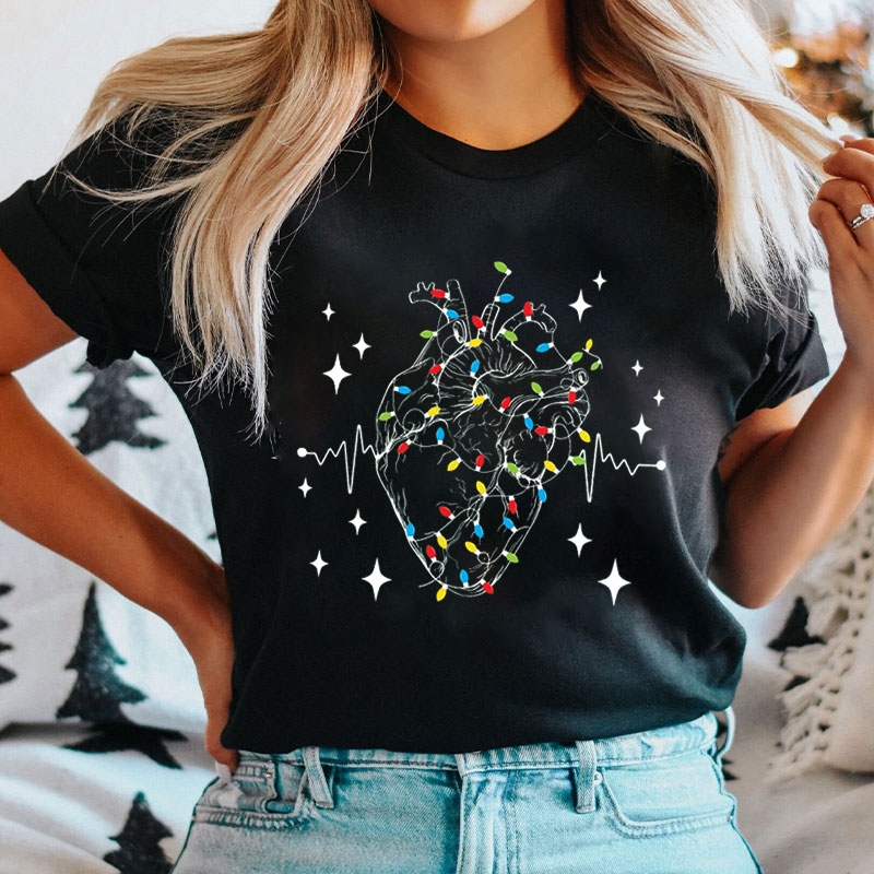 Decorate Your Heart With Christmas Lights Nurse T-shirt