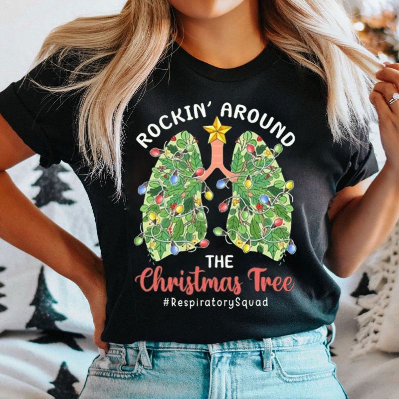 Rocking Around The Christmas Tree Nurse T-shirt