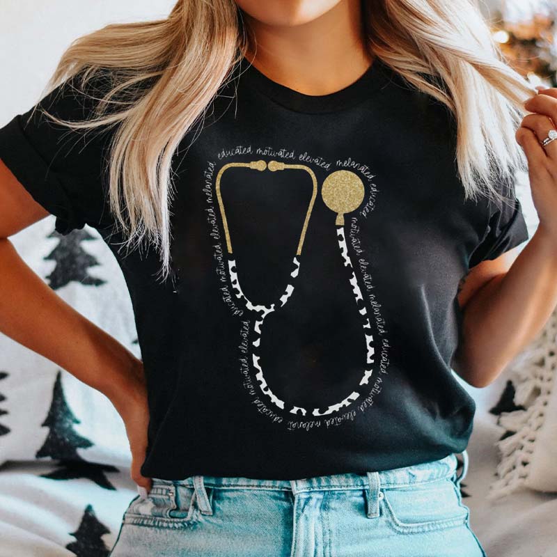 Melanated Educated Motivated Nurse T-Shirt