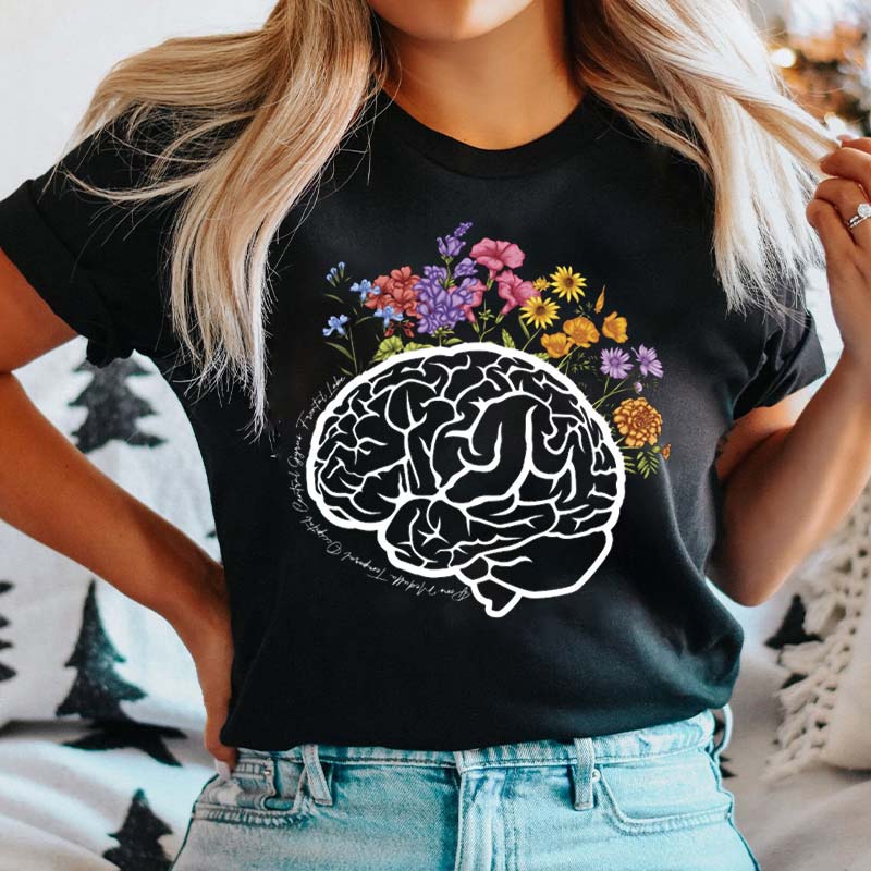 Wildflower Brain Anatomy Nurse T-Shirt