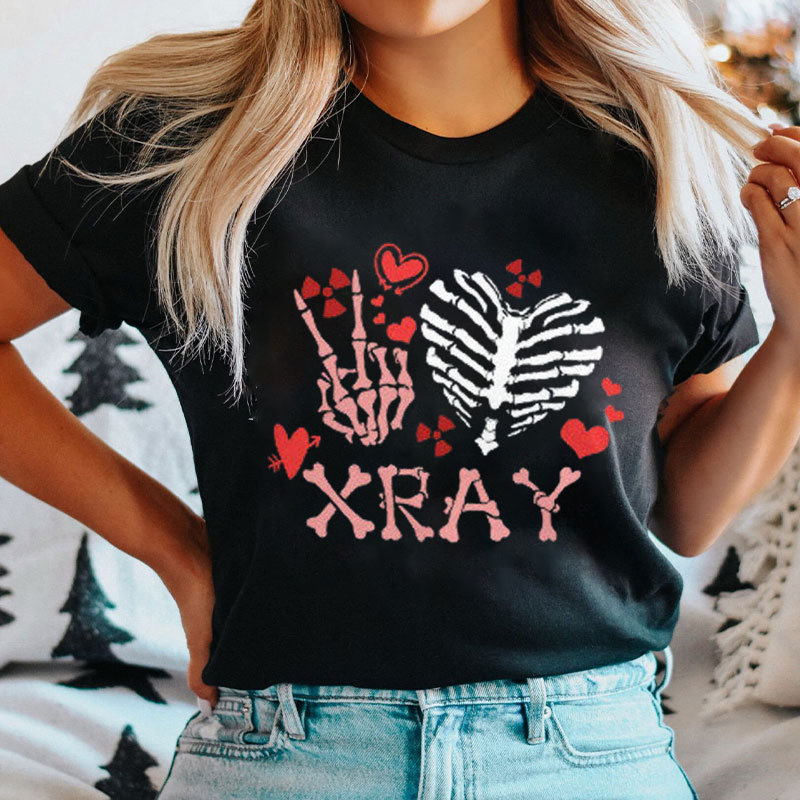 Valentine's Day Radiology XRAY Nurse T-shirt