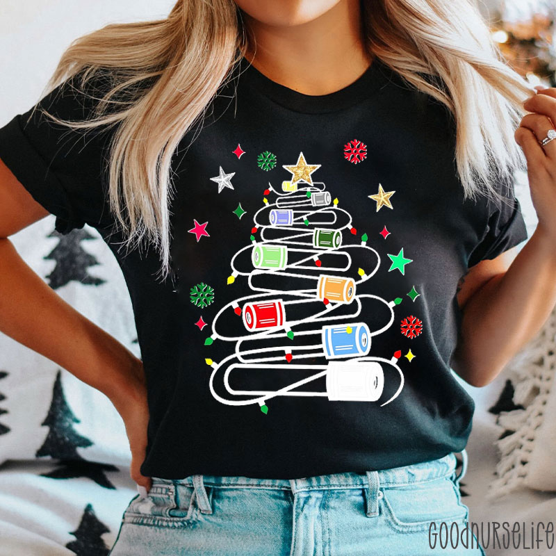 Test Tubes Christmas Nurse T-shirt