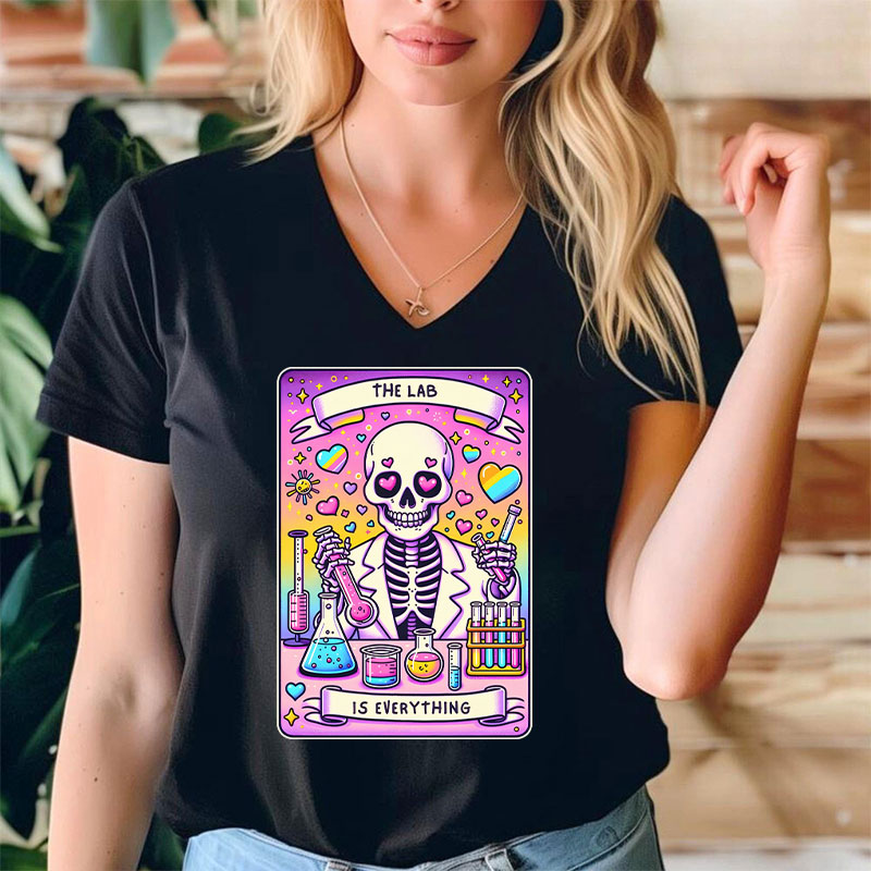 Tarot Card The Lab Is Everything Female V-Neck T-Shirt