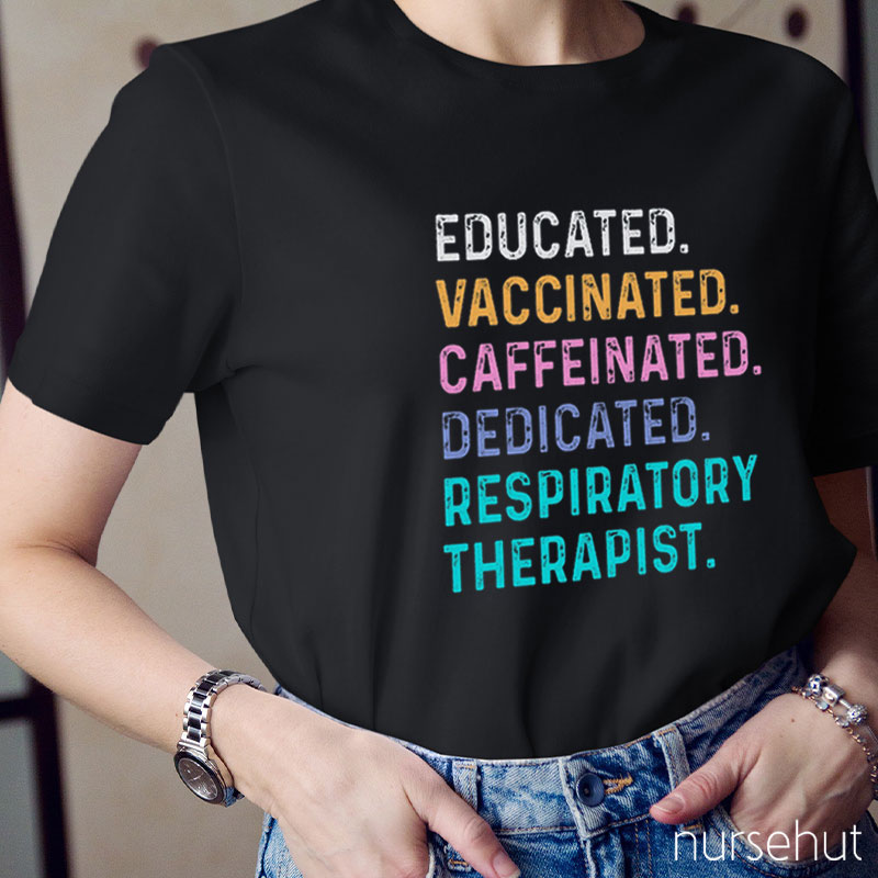 Educated Vaccinated Caffeinated Nurse T-Shirt