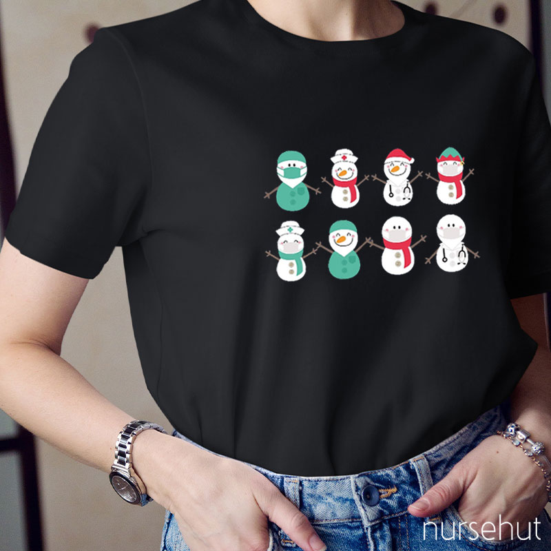 Cute Nurse Snowman Nurse T-Shirt