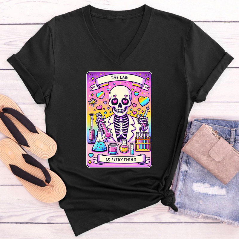 Tarot Card The Lab Is Everything Female V-Neck T-Shirt