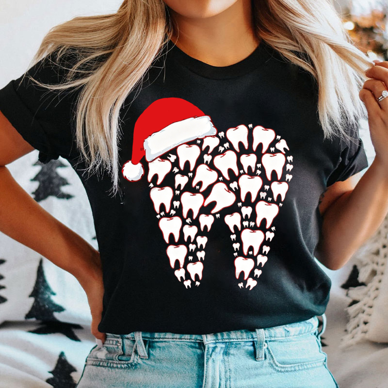 Santa Hat Tooth Fairy Dentist T-Shirt