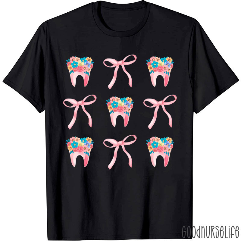 Flower Tooth Coquette Bow T-Shirt
