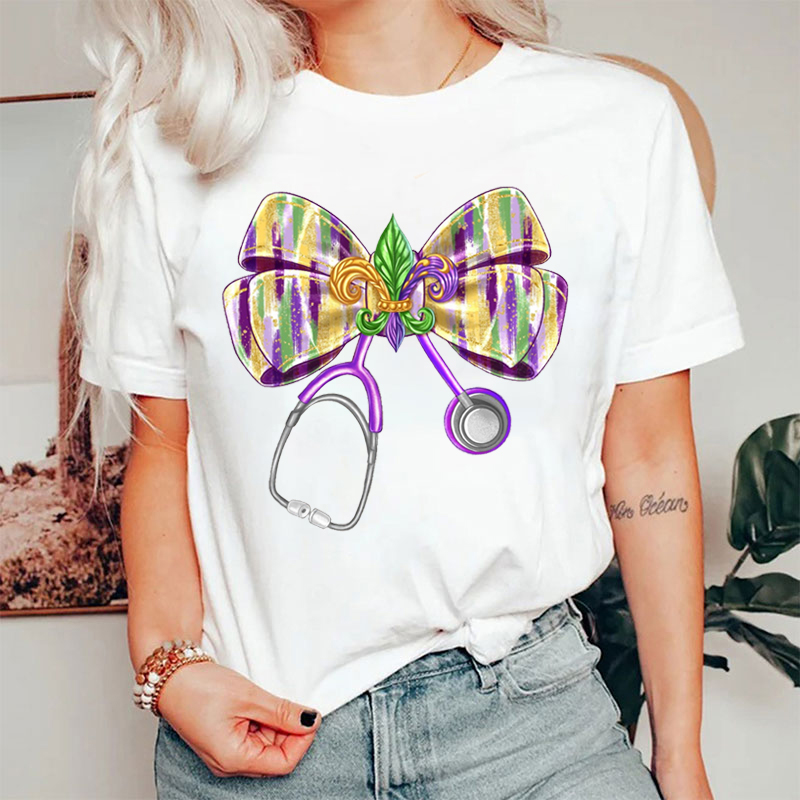 Mardi Gras Coquette Bow T-shirt