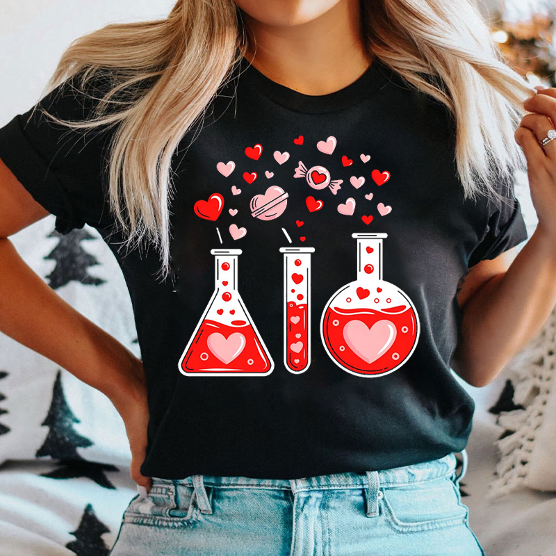 Beaker Test Tube Heart T-shirt