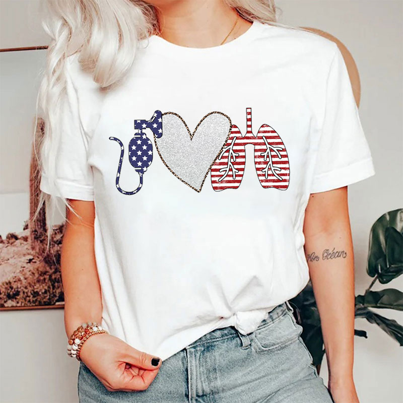 Stars And Stripes Peace Love RT T-Shirt