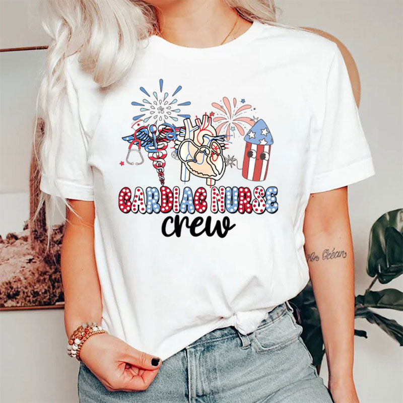 4th Of July Cardiac Nurse Crew Nurse T-Shirt