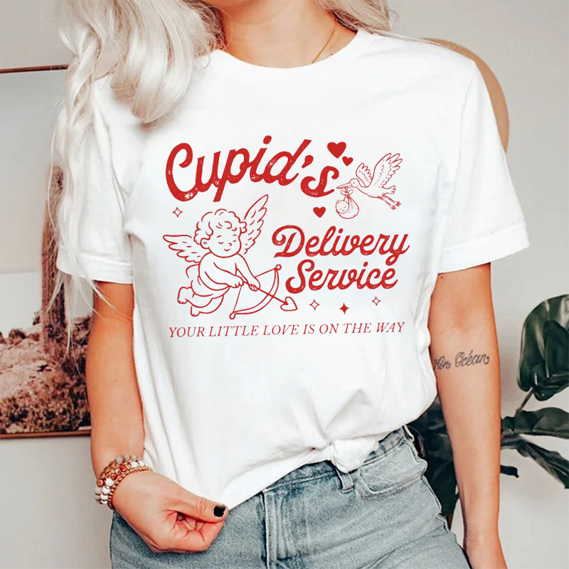 Cupid's Delivery Service Your Little Love Is On The Way Nurse T-shirt