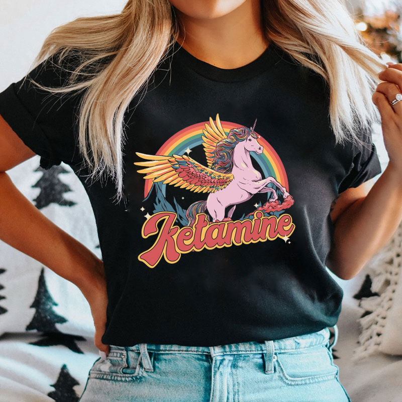 Ketamine Horse Rainbow Nurse T-Shirt