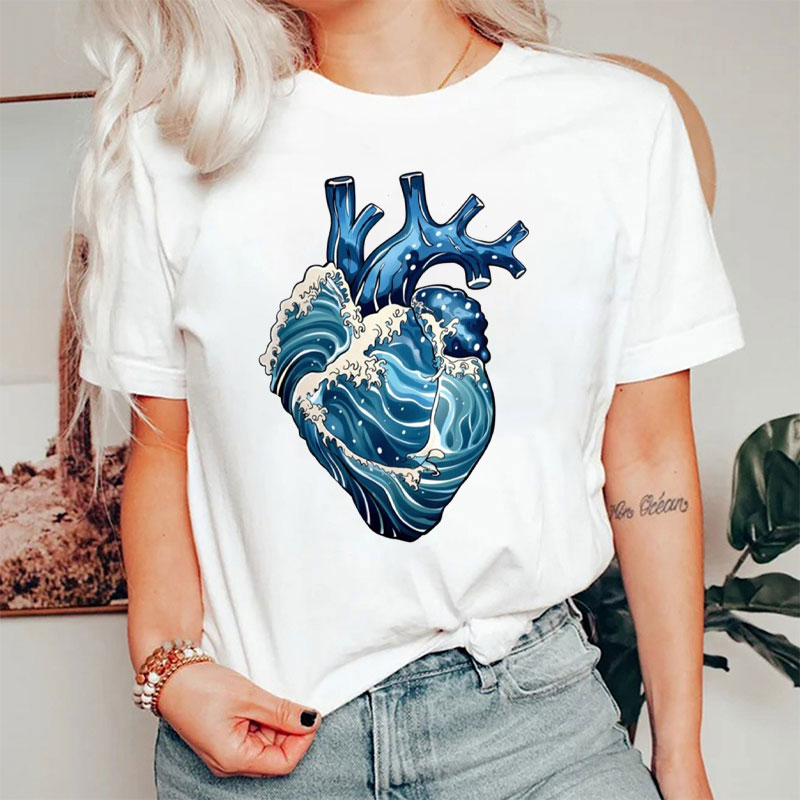 The Wave Heart Anatomy Nurse T-Shirt