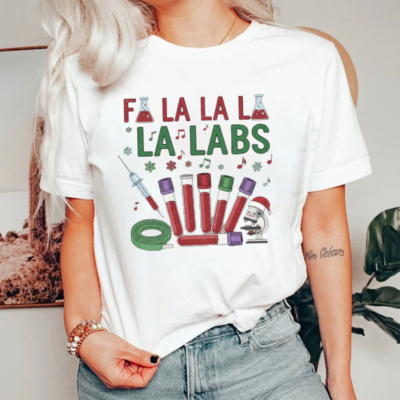 Fa La La La La Labs  Microscope Test Tube T-Shirt