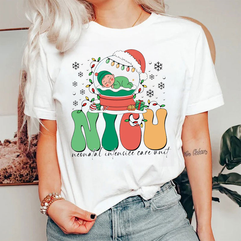 Holiday Season Neonatal Intensive Care Unit Nurse T-Shirt