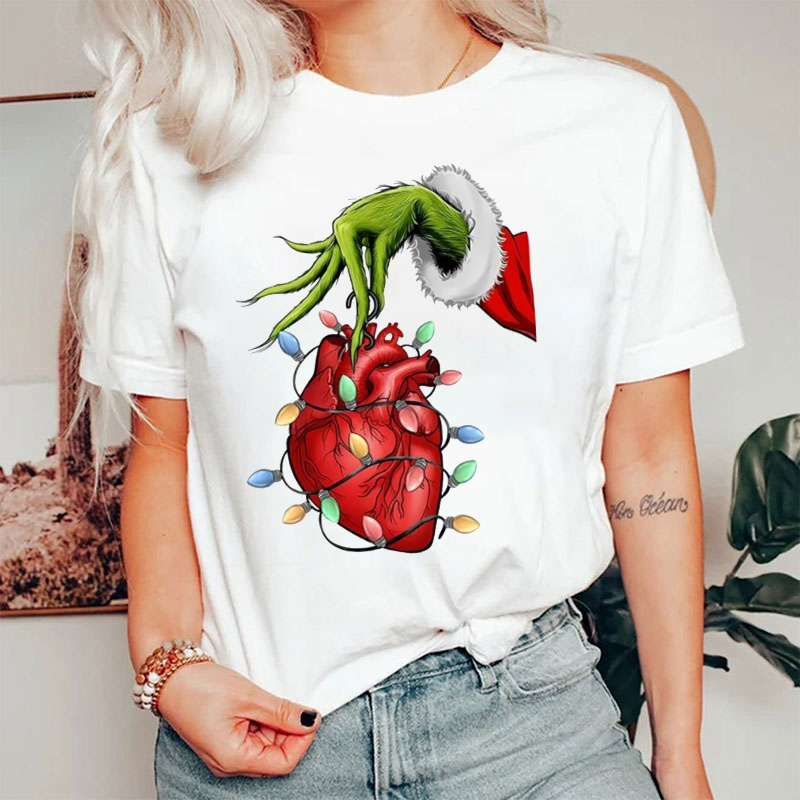 Heart Anatomy Holiday Christmas Lights T-Shirt