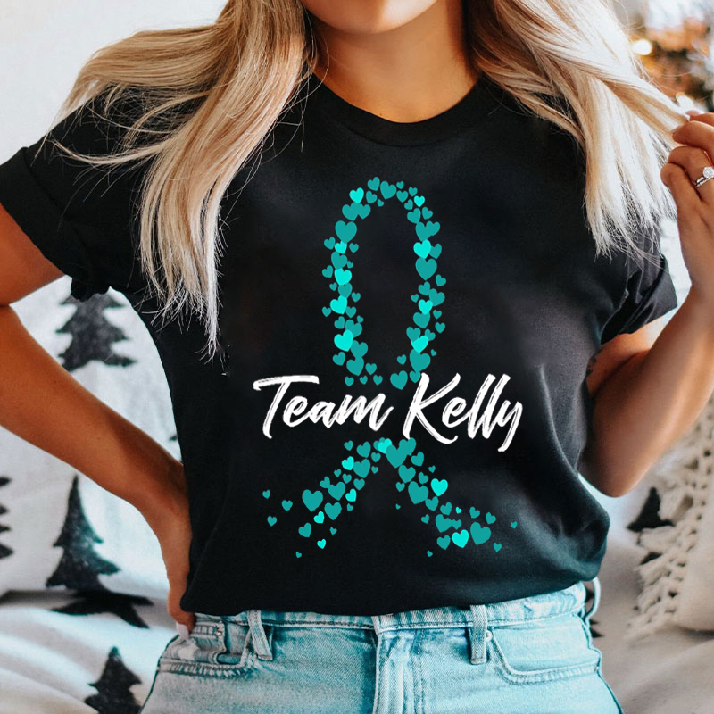 Personalized Teal Ribbon Awareness T-shirt
