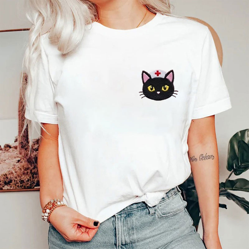 Funny Cute Nurse Cat Nurse T-shirt