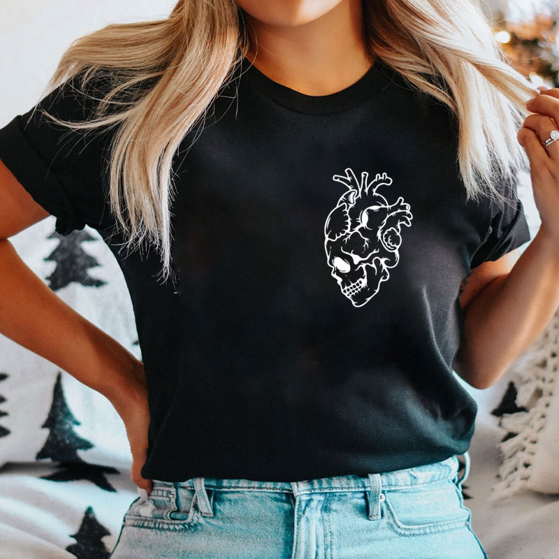 Anatomical Heart Skeleton Nurse T-Shirt