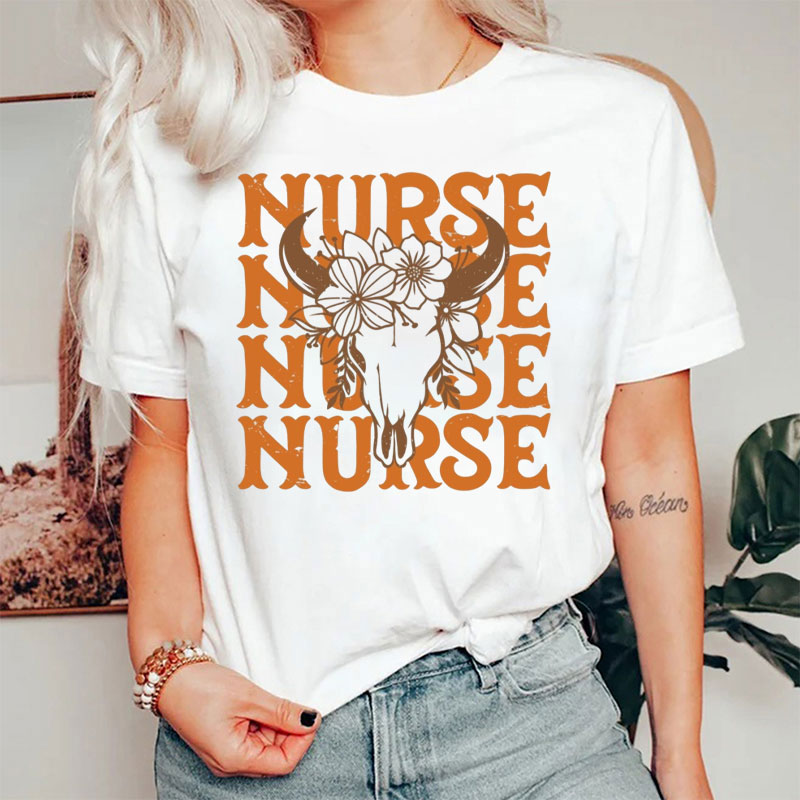 Nurse Week RN Nurse Flower Nurse T-Shirt