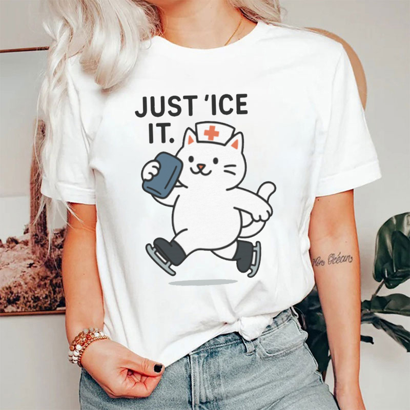 Cute Cat Just Ice It Nurse T-shirt