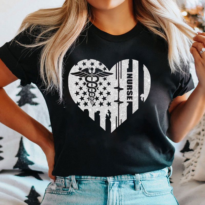 American Medical Heart Nurse T-Shirt